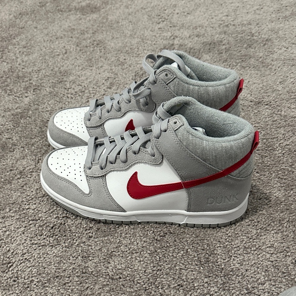 Nike Kids' White, Gray, and Red Sneakers